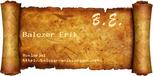 Balczer Erik névjegykártya